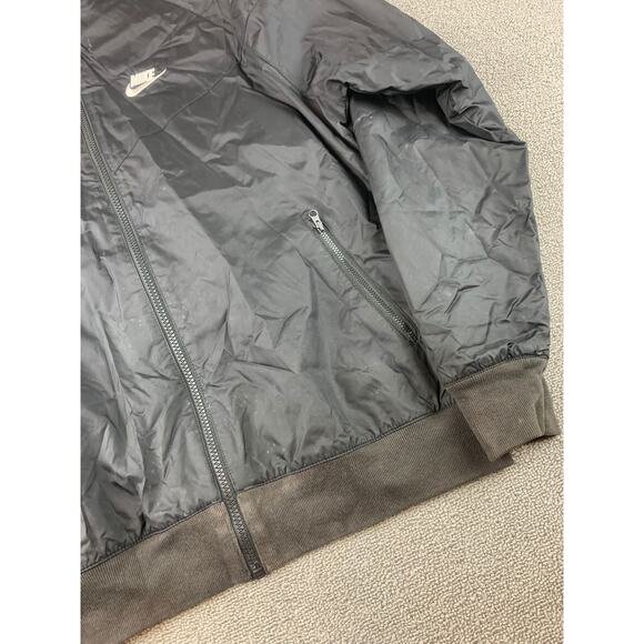 Nike Men's Small Sportswear Windbreaker Jacket All Black Nylon Shell - Picture 11 of 11